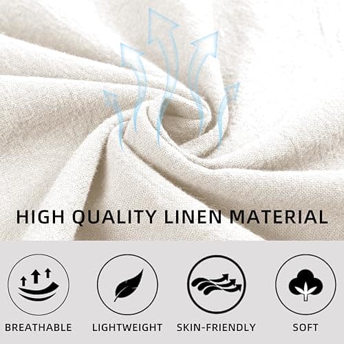 BCOFUI High-Waisted Linen Wide Leg Beach Pants