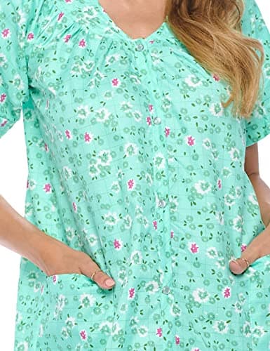 Women's Snap-Front House Dress with Pockets
