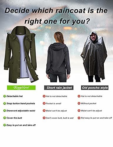 Bloggerlove Army Green Striped Rain Jacket with Black Plaid Lining (XL Bundle)
