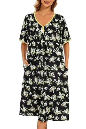 Soft Cotton Nightgowns for Women with Pockets