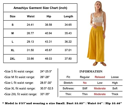 Amazhiyu Women's Wide Leg Palazzo Pants