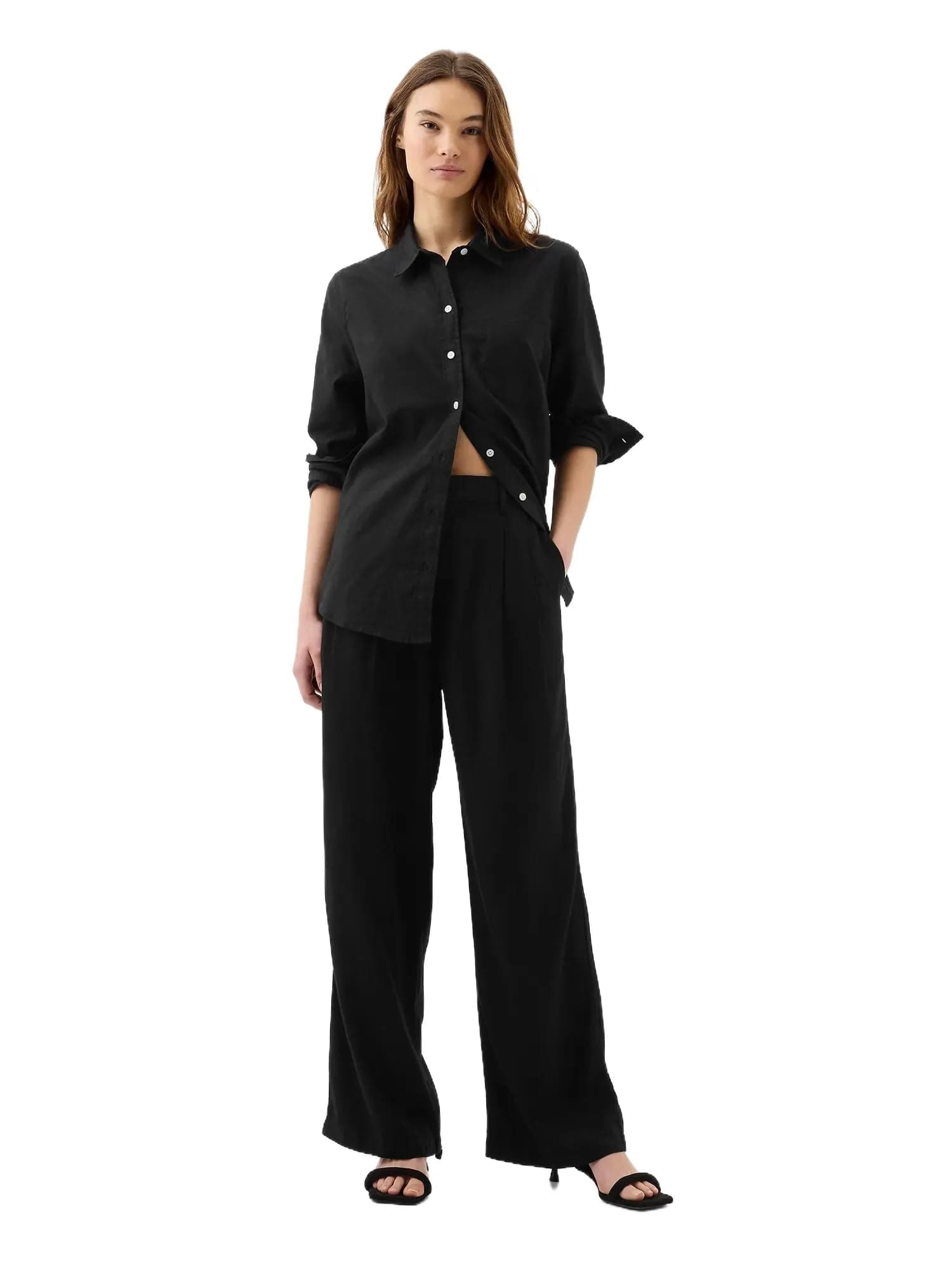 GAP Women's High Rise Linen Wide Leg Pant