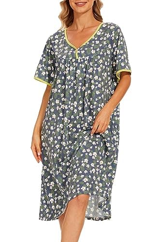 Soft Cotton Nightgowns for Women with Pockets