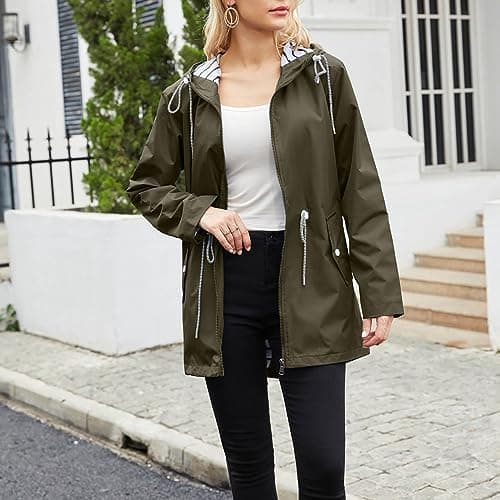 Women's Lightweight Waterproof Hooded Rain Jacket