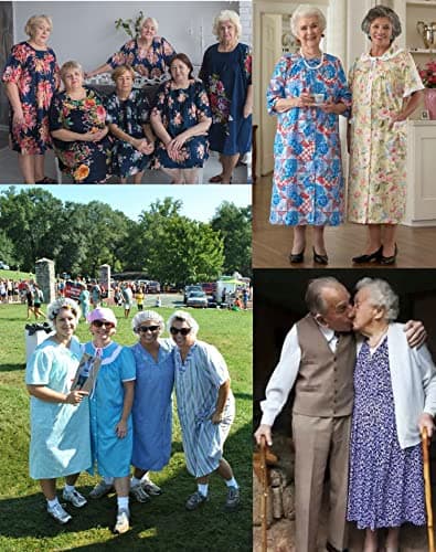 Ekouaer Womens Flower Print Nightgown Short Sleeve House Dress with Pockets