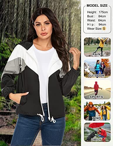 SoTeer Women's Lightweight Waterproof Hooded Raincoat