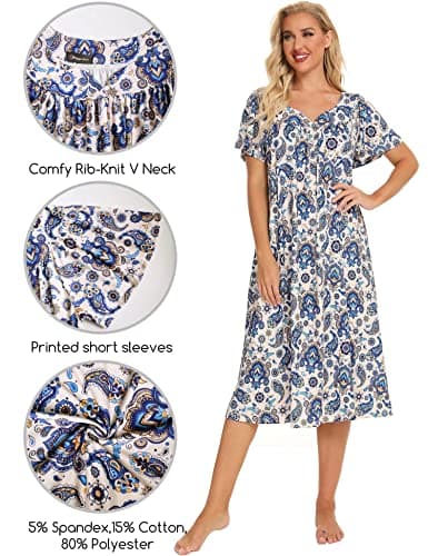 Mumu Short Sleeve House Dresses for Women with Pockets