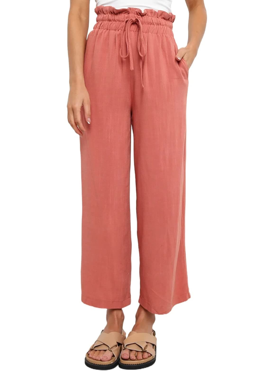 Dokotoo Women's Casual Elastic Waist Comfortable Jogging Pants with Pockets