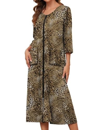 Bloggerlove Zipper Front Robes for Women House Coat with Pockets S-3XL  
Bloggerlove Zipper Front Robes for Women Lounge Wear Half Sleeve S-3XL  
Bloggerlove Zipper Front Robes for Women Nightgown with Pockets S-3XL