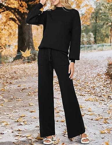 Refined Title: ZESICA Women's 2-Piece Sweater and Pants Lounge Set