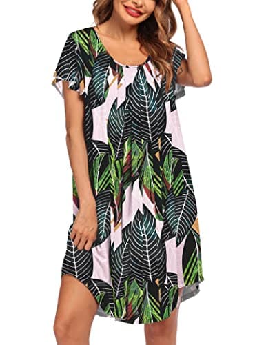 Ekouaer Soft Sleepwear Nightgown for Women
| Ekouaer Pleated Sleep Shirt S-3XL
| Ekouaer Short Sleeve Sleep Dress for Women S-3XL