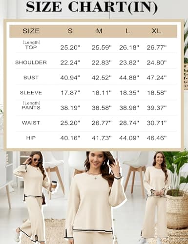 Bloggerlove Women's Knit 2 Piece Lounge Set