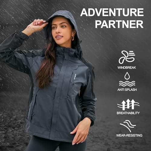 Ginsiom Women's Lightweight Waterproof Rain Jacket with Hood
