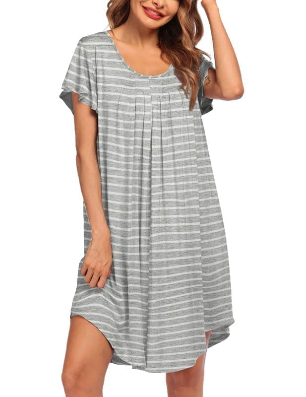 Ekouaer Soft Sleepwear Nightgown for Women
| Ekouaer Pleated Sleep Shirt S-3XL
| Ekouaer Short Sleeve Sleep Dress for Women S-3XL