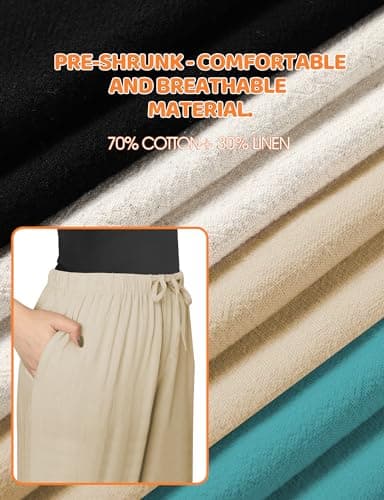 High Waisted Flowy Linen Palazzo Pants for Women Summer Comfort