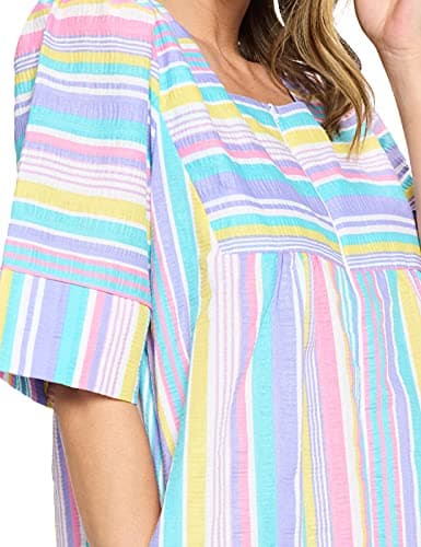 Casual Nights Women's Zip Front Woven House Dress for Night Relax | 3/4 Sleeves Lounger
| Casual Nights Women's Zip Front Woven House Dress | 3/4 Sleeves Long Duster Lounger for Casual Nights
| Casual Nights Women's Zip Front Woven House Dress | 3/4