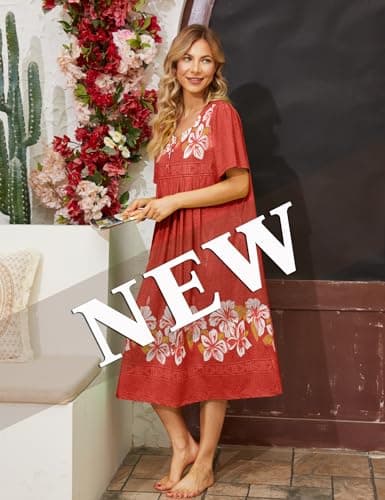 Bloggerlove Hawaiian Muumuu Dress with Pockets for Women