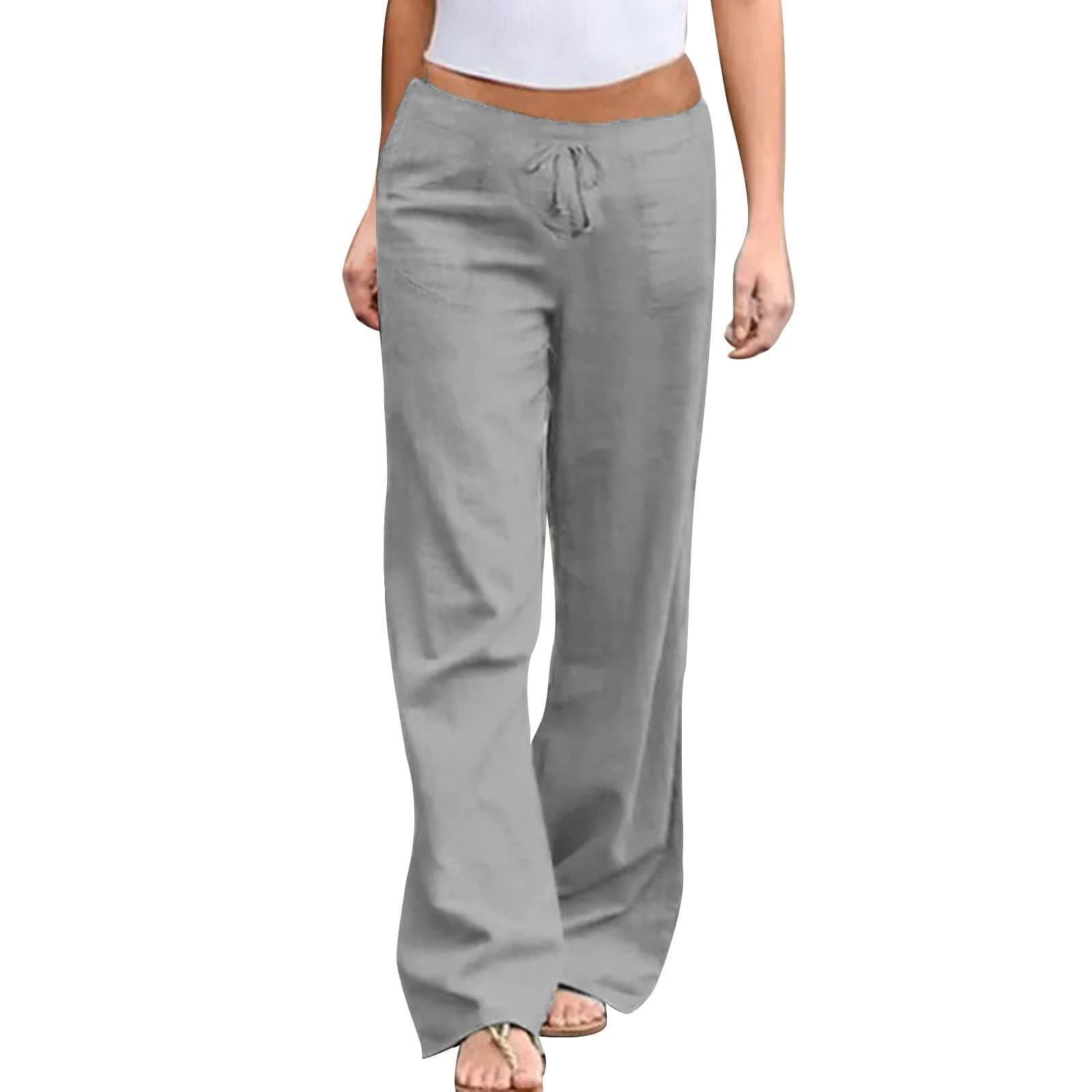 Women's Cotton Linen Wide Leg Palazzo Pants