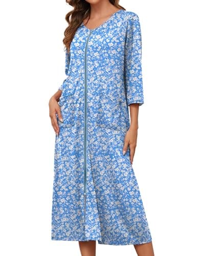 Bloggerlove Zipper Front Robes for Women House Coat with Pockets S-3XL  
Bloggerlove Zipper Front Robes for Women Lounge Wear Half Sleeve S-3XL  
Bloggerlove Zipper Front Robes for Women Nightgown with Pockets S-3XL