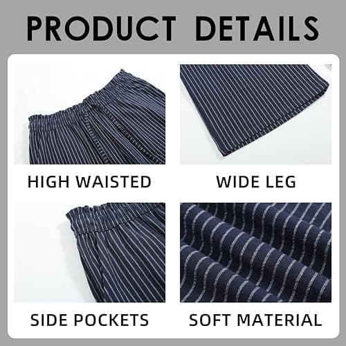 CNJXJCD Women's High-Waisted Wide Leg Linen Pants with Pockets
