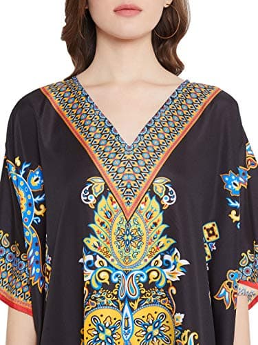 Oussum Plus Size Long Maxi Polyester Kaftan Gown for Casual Beach Party