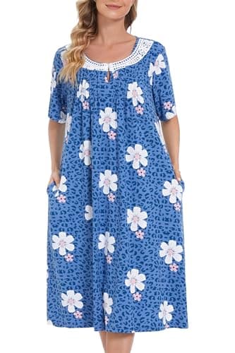 COSUNIONY Soft Cotton Nightgowns for Women with Pockets