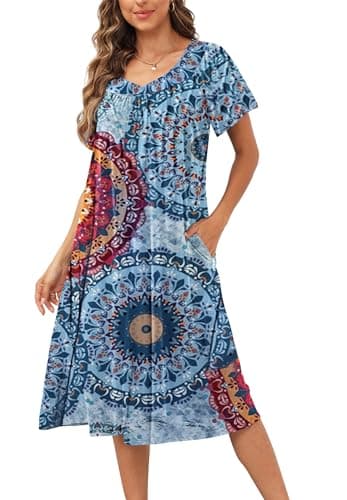 Disamer Women's Floral Sundresses with Pockets