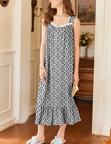 Soft Victoria-style Long-Sleeve Nightgown for Women S-XXXL