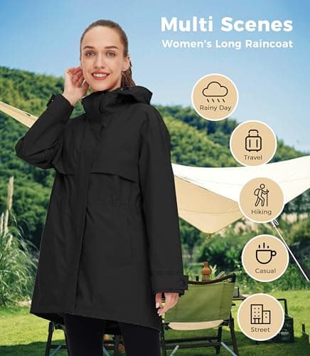 Women's Lightweight Waterproof Rain Jacket with Hood Windbreaker