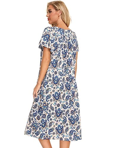 Mumu Short Sleeve House Dresses for Women with Pockets