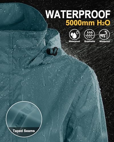 Women's Waterproof 33,000ft Rain Jacket with Hood for Golf & Hiking