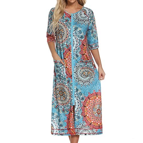 Women's Long Housecoat with Pockets