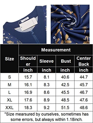 Ekouaer Women's Zipper Front Housedress