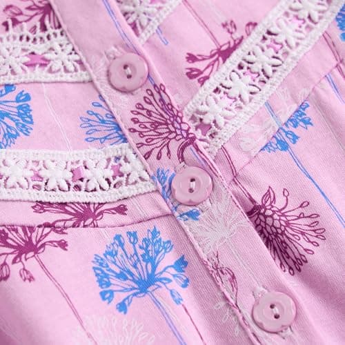 Soft Cotton Comfortable Women's Long-Sleeve Nightgowns by Keyocean