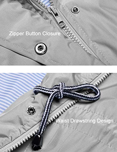 Kikibell Women's Striped Hooded Raincoat