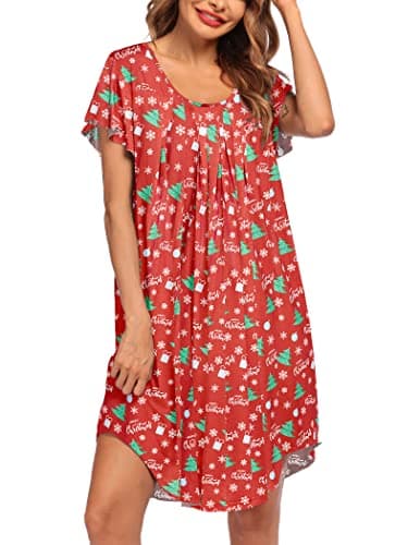 Ekouaer Soft Sleepwear Nightgown for Women
| Ekouaer Pleated Sleep Shirt S-3XL
| Ekouaer Short Sleeve Sleep Dress for Women S-3XL