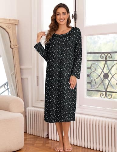Bloggerlove Women's Soft Cotton Floral Sleepwear Nightgowns