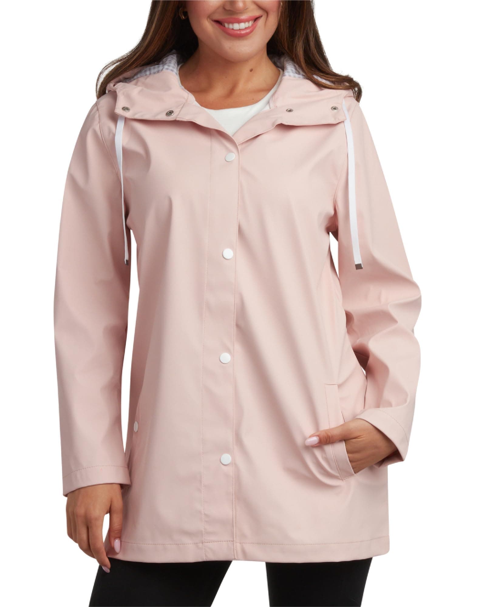 Big Chill Womens Lightweight Waterproof Rain Coat - Hooded Slicker Jacket (S-XL, 1X-3X)
