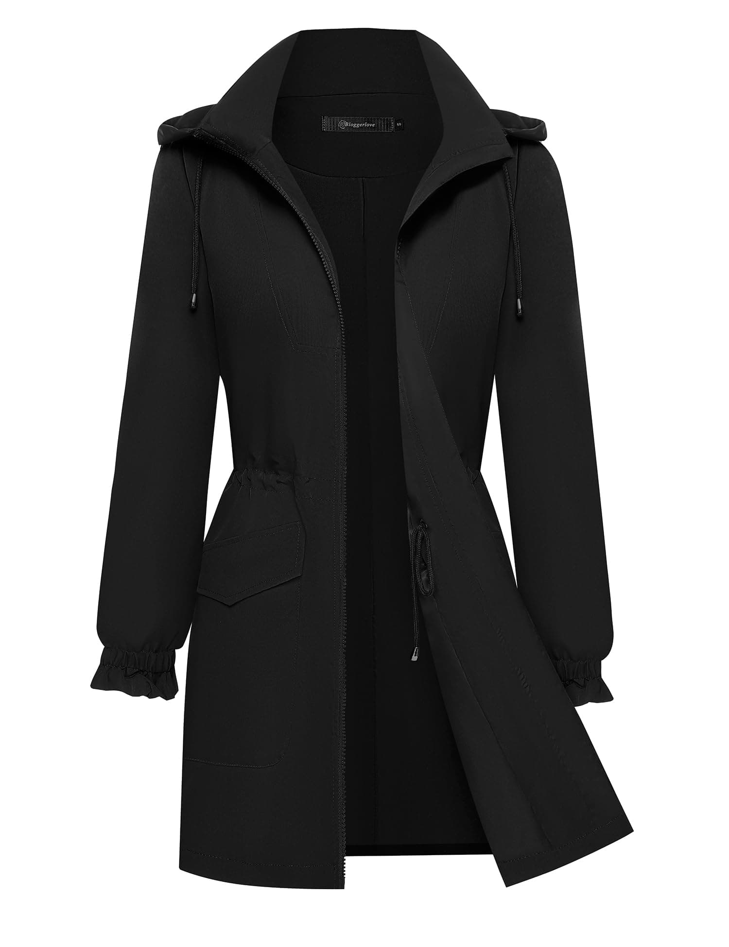 Bloggerlove Women's Lightweight Waterproof Raincoat with Hood Outdoor Windbreaker