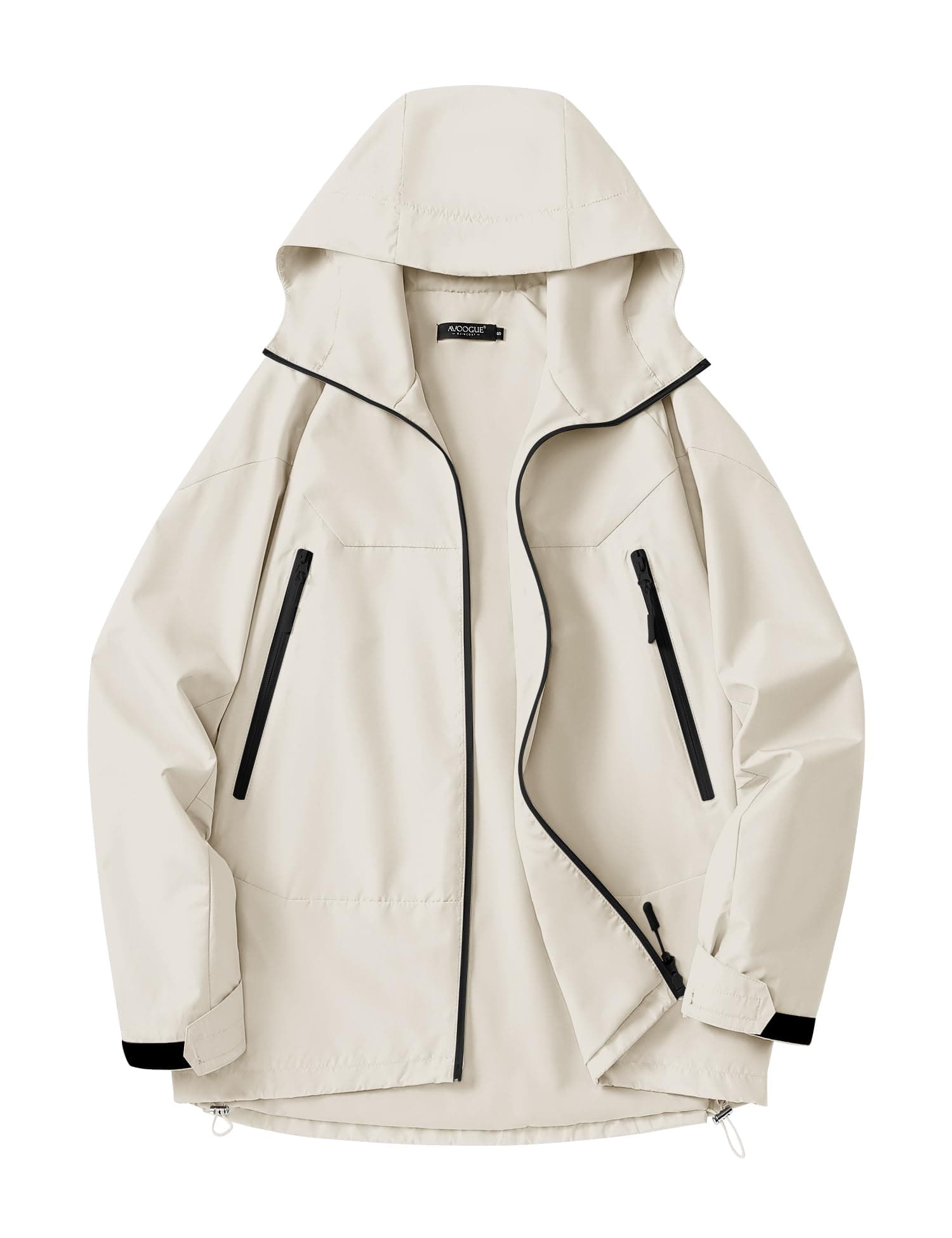 Avoogue Women's Loose Fit Waterproof Liner Rain Jacket with Hood