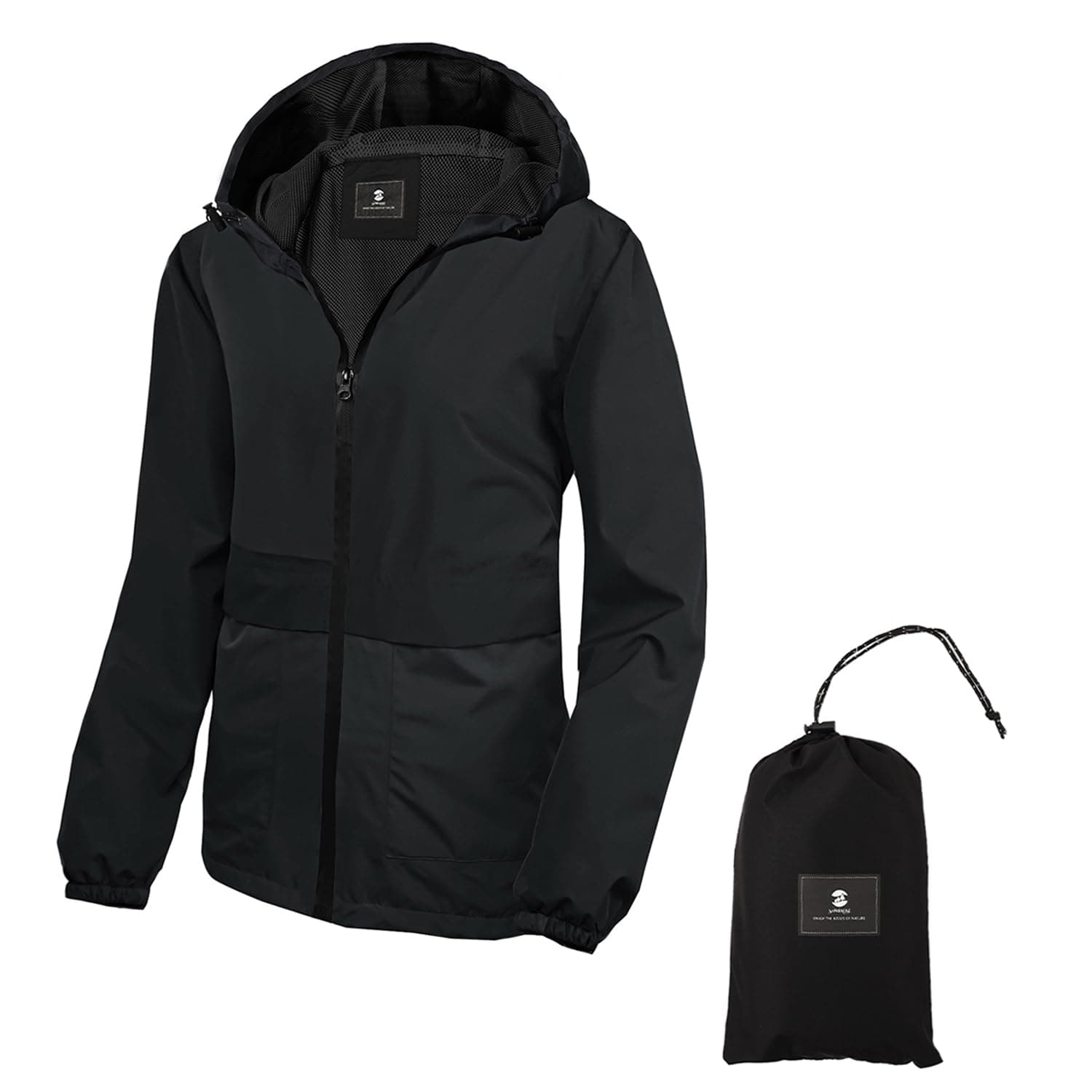 SaphiRose Lightweight Women's Waterproof Hooded Raincoat