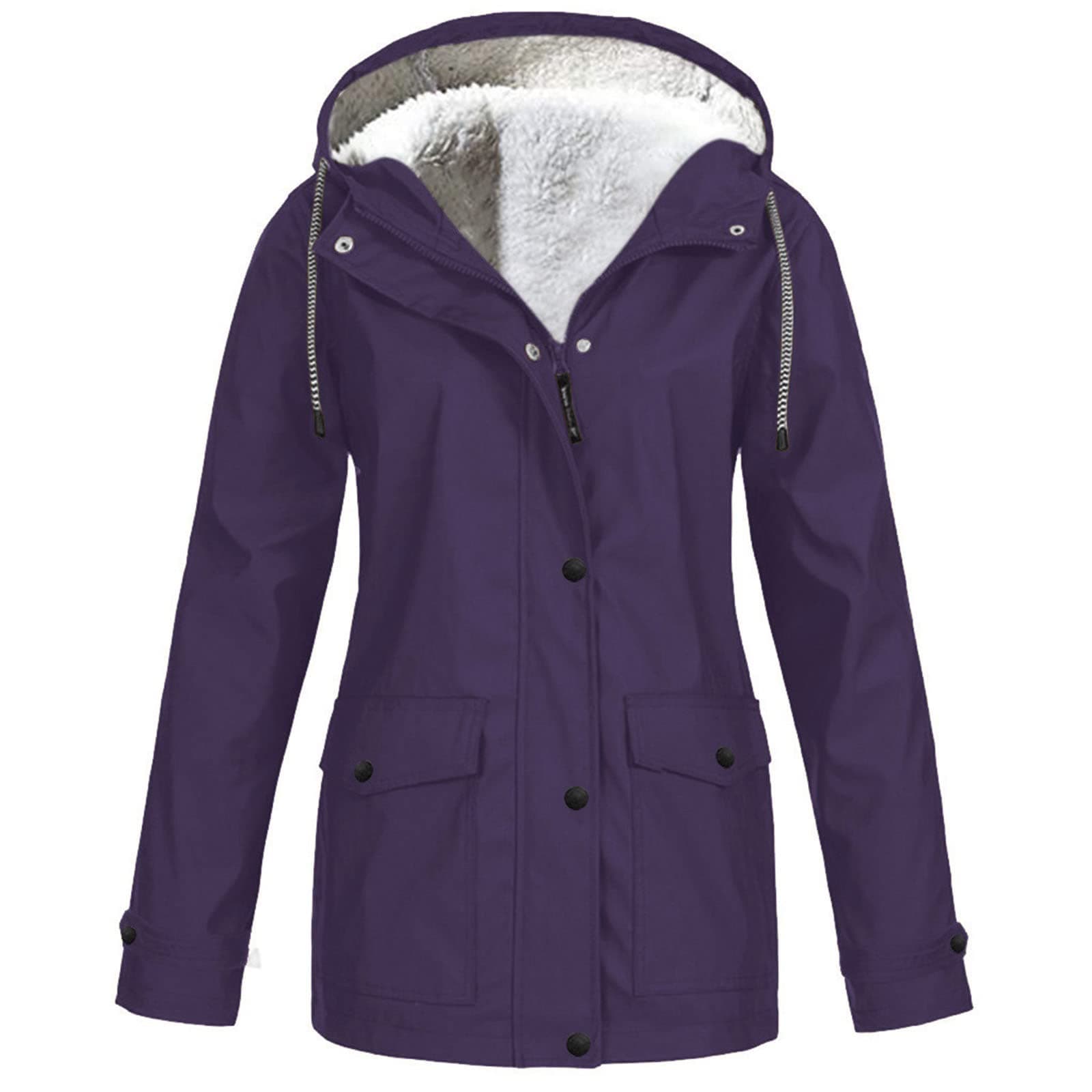 Women's Waterproof Fleece Lined Rain Jacket