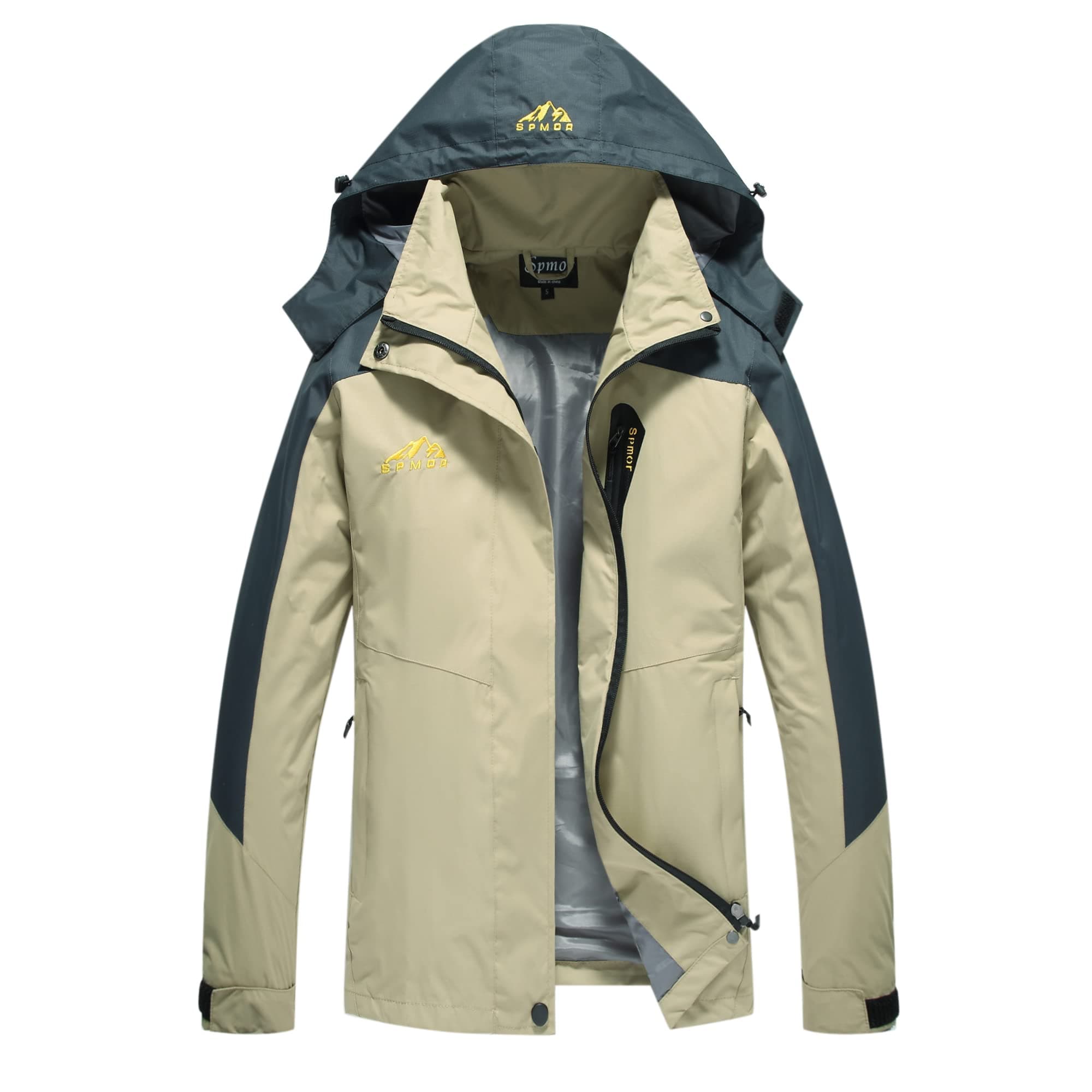 Spmor Women's Waterproof Windproof Hooded Rain Jacket