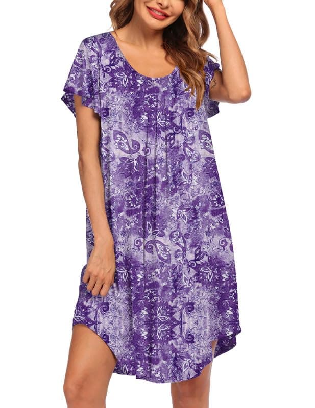 Ekouaer Soft Sleepwear Nightgown for Women
| Ekouaer Pleated Sleep Shirt S-3XL
| Ekouaer Short Sleeve Sleep Dress for Women S-3XL