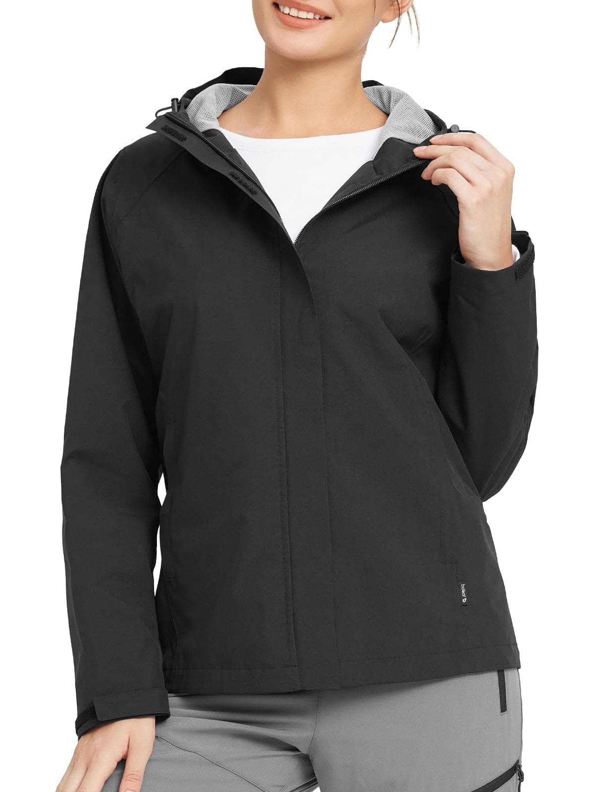 Baleaf Womens Waterproof Hooded Rain Jacket for Hiking Travel