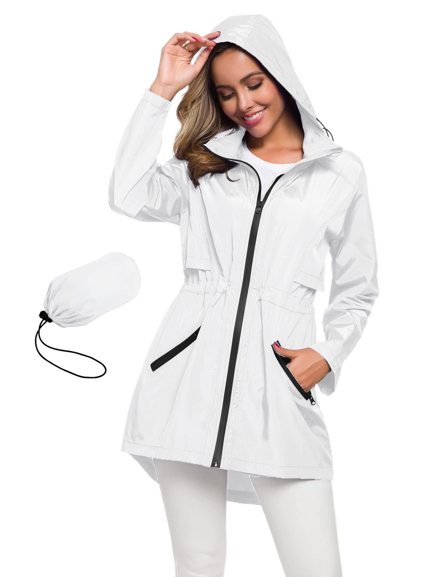 Avoogue Women's Long Waterproof Raincoat