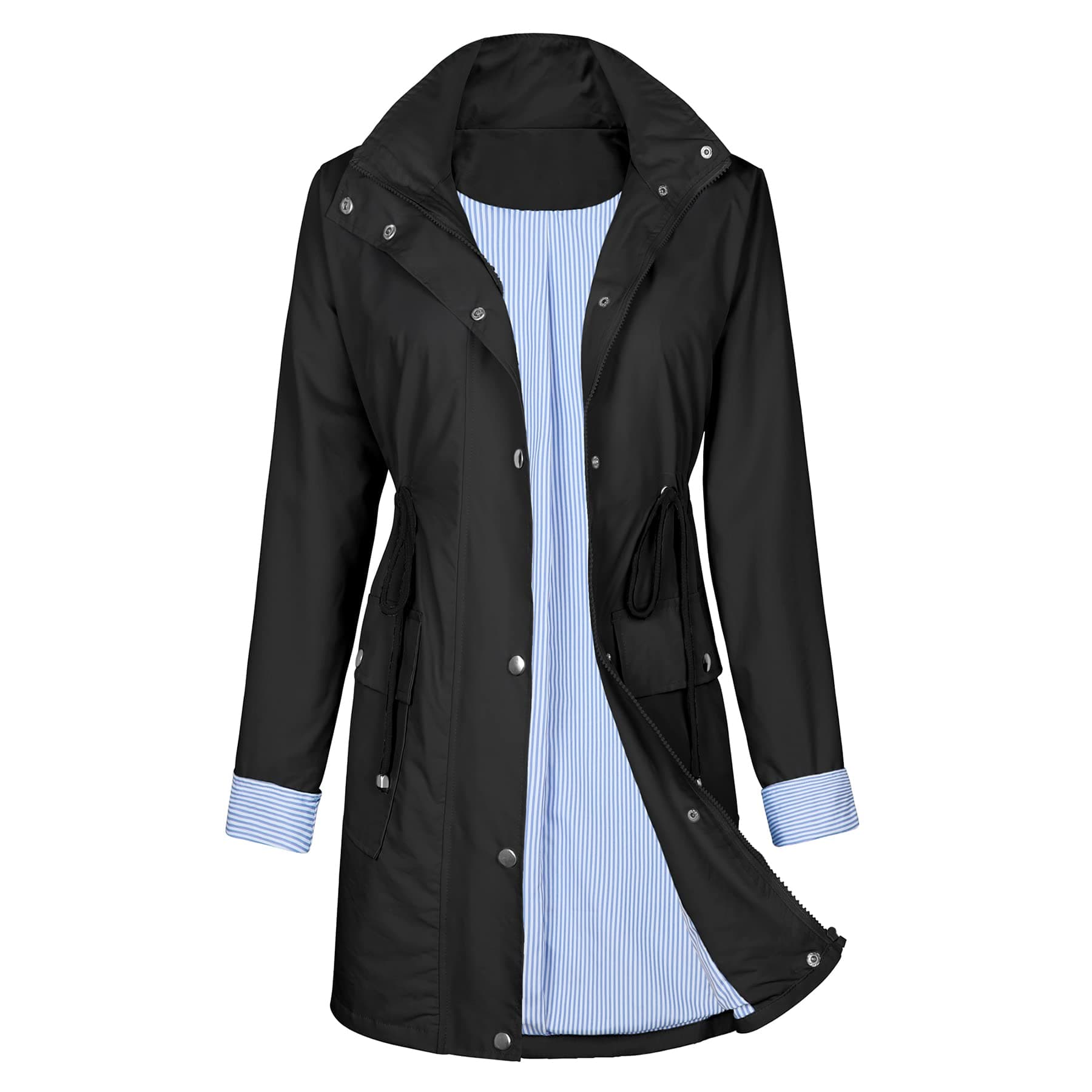 Women's Waterproof Raincoat | Lightweight Hooded Trench Coat | Outdoor Windbreaker