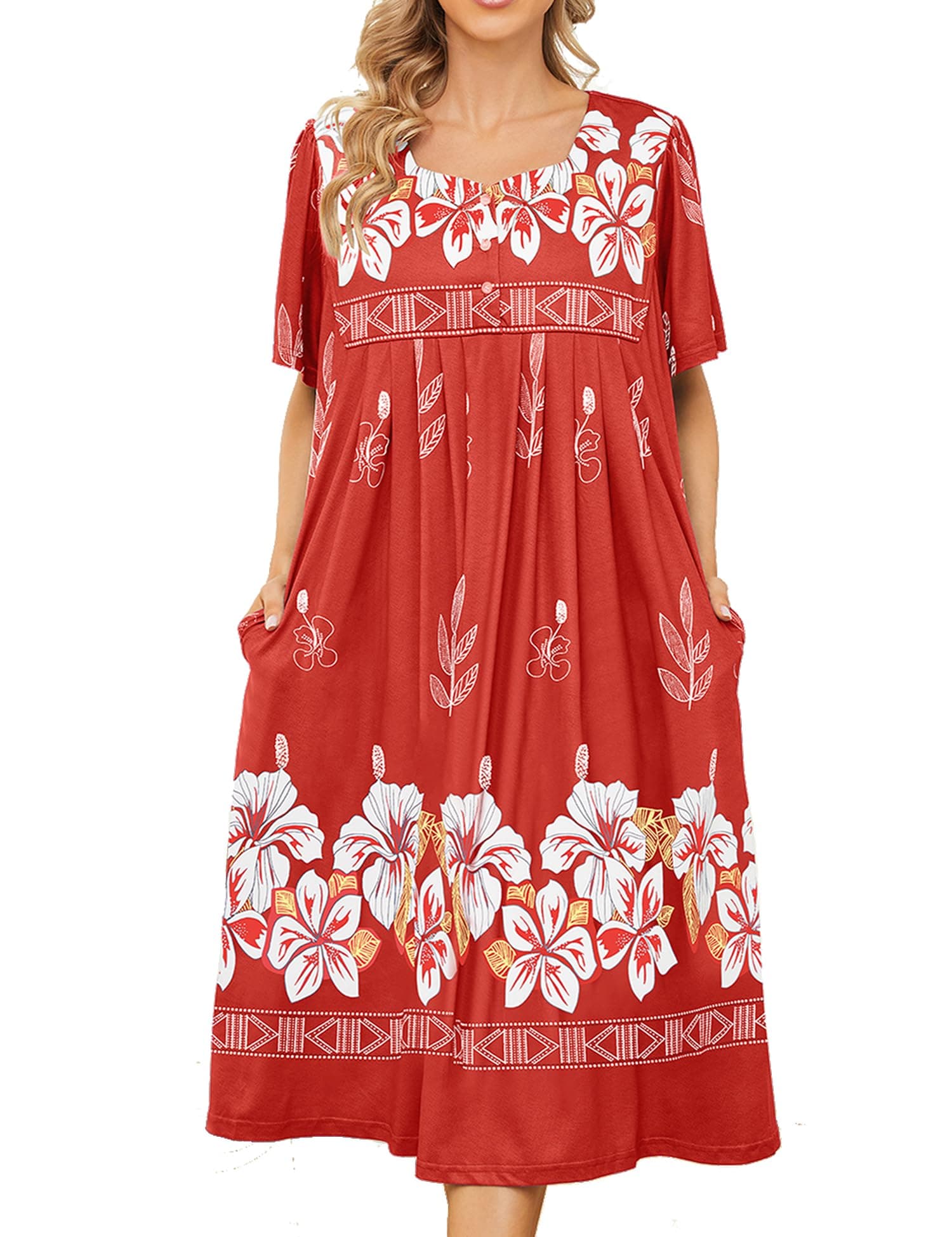 Bloggerlove Women's Hawaiian Muumuu Dress