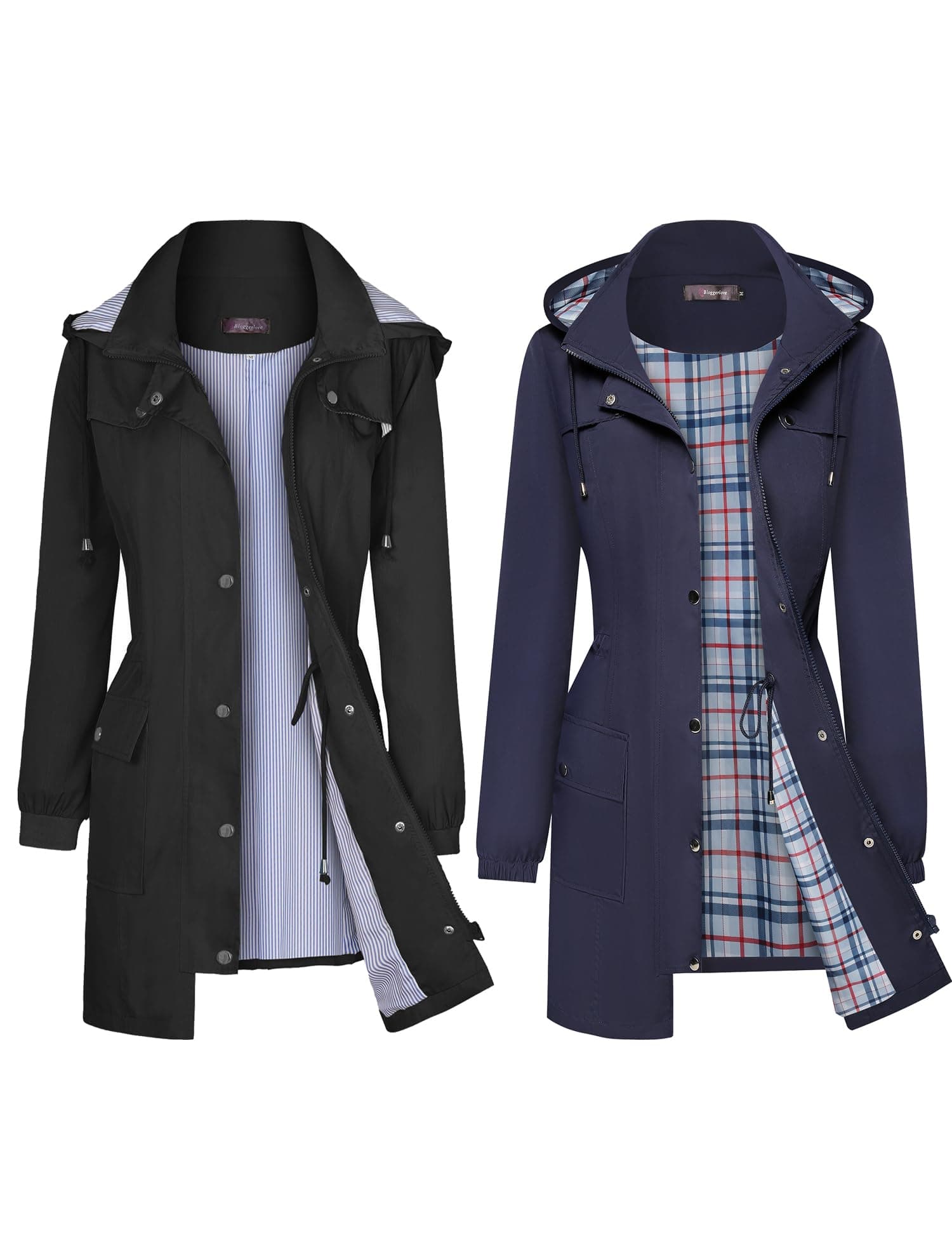 Bloggerlove Black Striped Rain Jacket XL (Bundle)