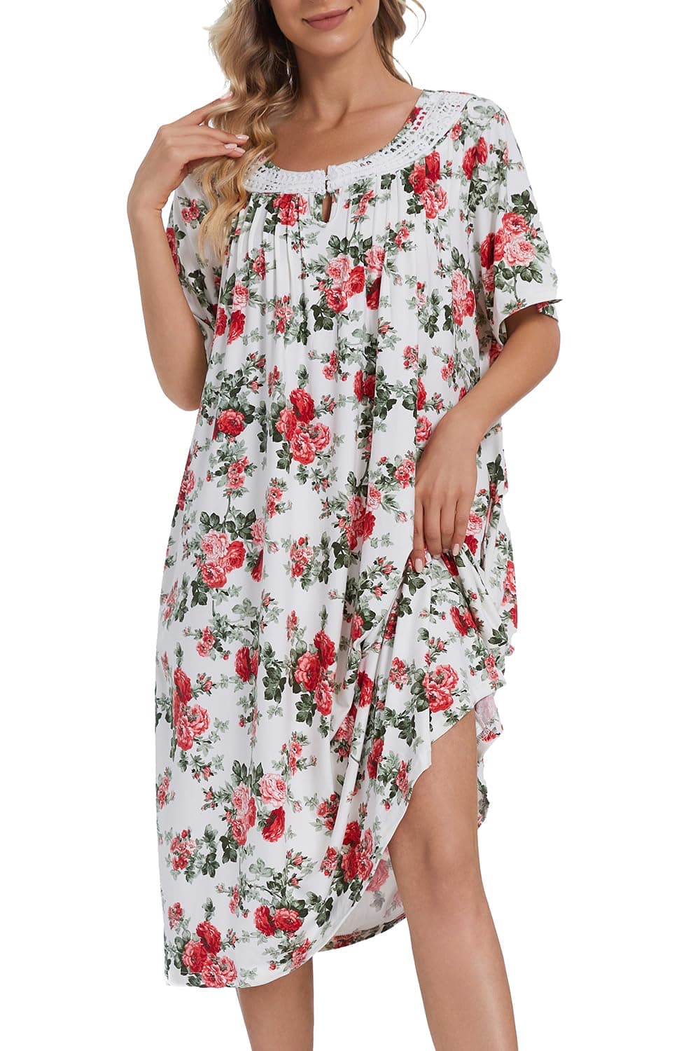 COSUNIONY Soft Cotton Nightgowns for Women with Pockets
